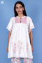 Slub Cotton Butterfly Top With Chikankari Embroidery